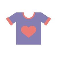skjorta med hjärtsolidaritet platt stil vektor