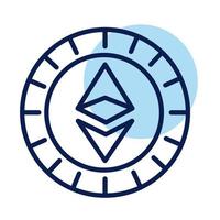 Ethereum Crypto Währungslinie Stil Symbol vektor