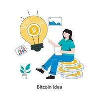 Bitcoin Idee eben Stil Design Vektor Illustration. Lager Illustration