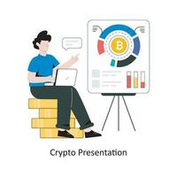 crypto presentation platt stil design vektor illustration. stock illustration