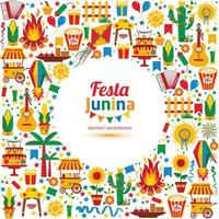 festa junina by festival i Latinamerika ikoner set vektor