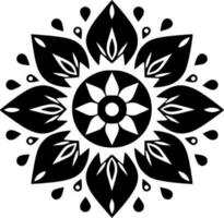 Mandala - - schwarz und Weiß isoliert Symbol - - Vektor Illustration