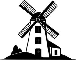 Windmühle - - minimalistisch und eben Logo - - Vektor Illustration