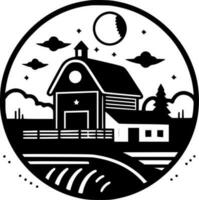 Bauernhof - - schwarz und Weiß isoliert Symbol - - Vektor Illustration