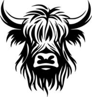 högland ko, minimalistisk och enkel silhuett - vektor illustration