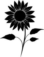 Sonnenblume, schwarz und Weiß Vektor Illustration