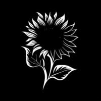 Sonnenblume - - schwarz und Weiß isoliert Symbol - - Vektor Illustration