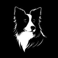 gräns collie, svart och vit vektor illustration