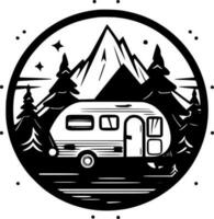 Camping - - minimalistisch und eben Logo - - Vektor Illustration