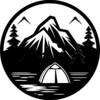 Camping - - minimalistisch und eben Logo - - Vektor Illustration