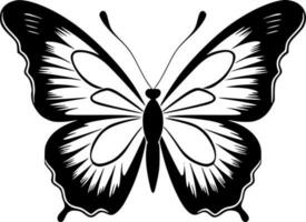 fjärilar, svart och vit vektor illustration