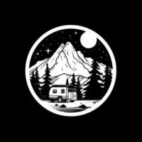 Camping - - minimalistisch und eben Logo - - Vektor Illustration