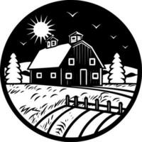 Bauernhof, minimalistisch und einfach Silhouette - - Vektor Illustration