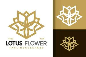 lotus blomma logotyp vektor ikon illustration