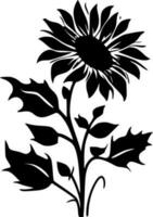 Sonnenblumen - - minimalistisch und eben Logo - - Vektor Illustration