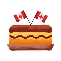 tårta med kanadas flaggor korsade platt stil vektor