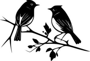 fåglar - minimalistisk och platt logotyp - vektor illustration