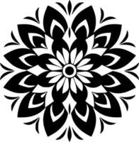 Mandala - - schwarz und Weiß isoliert Symbol - - Vektor Illustration