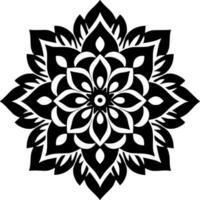 Mandala - - schwarz und Weiß isoliert Symbol - - Vektor Illustration