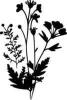 Wildblume - - minimalistisch und eben Logo - - Vektor Illustration