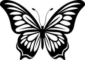 Schmetterling - - schwarz und Weiß isoliert Symbol - - Vektor Illustration