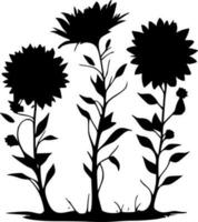 Sonnenblumen, minimalistisch und einfach Silhouette - - Vektor Illustration
