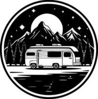 camping, minimalistisk och enkel silhuett - vektor illustration