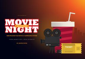 Film Nacht Party Poster oder Web Template vektor