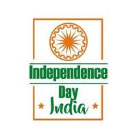 Unabhängigkeitstag Indien Feier mit Ashoka Chakra Linie Stilikone vektor