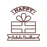 glückliche Raksha Bandhan Feier mit Geschenklinie Stil vektor