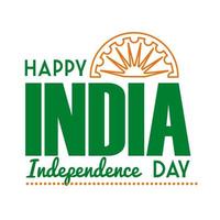 Unabhängigkeitstag Indien Feier mit Ashoka Chakra Linie Stilikone vektor