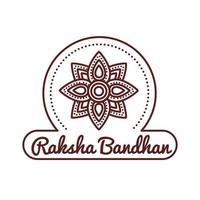 glückliche Raksha Bandhan Feier mit Blumendekoration Linie Stil vektor