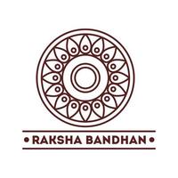 glückliche Raksha Bandhan Feier mit kreisförmigem Rahmenlinienstil vektor