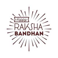 glückliche Raksha Bandhan Feier mit Schriftzug Linie Stil vektor