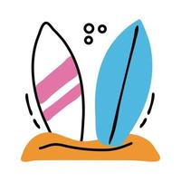 Surboard Sportlinie und Füllsymbol vektor