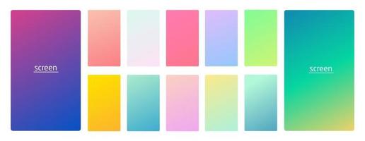 pastellfärgad slät och livlig mjuk färgbakgrundsuppsättning vektor