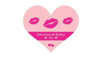 International küssen Tag . Rosa Lippen Liebe Illustration Kunst vektor