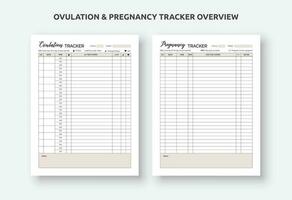 Ovulation und Schwangerschaft Tracker Vorlage, druckbar lh Prüfung Blatt, opk Prüfung Planer Seiten, Fruchtbarkeit vektor