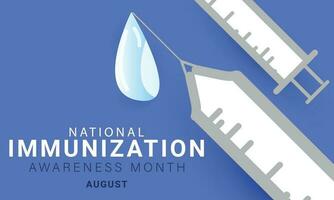 National Immunisierung Bewusstsein Monat August. Hintergrund, Banner, Karte, Poster, Vorlage. Vektor Illustration.