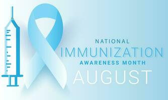 National Immunisierung Bewusstsein Monat August. Hintergrund, Banner, Karte, Poster, Vorlage. Vektor Illustration.