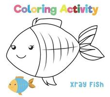 färg djur- kalkylblad sida. roligt aktivitet för ungar. pedagogisk tryckbar färg arbetsblad. färg aktivitet för barn. vektor illustration.