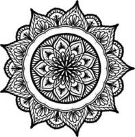 einfarbig ethnisch Mandala Design. Anti-Stress Färbung Seite zum Erwachsene. Hand gezeichnet schwarz und Weiß Vektor Illustration