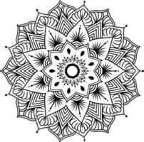 einfarbig ethnisch Mandala Design. Anti-Stress Färbung Seite zum Erwachsene. Hand gezeichnet schwarz und Weiß Vektor Illustration