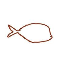süß Silhouette Linie Fisch Vektor Illustration Symbol. tropisch Fisch, Meer Fisch, Aquarium Fisch