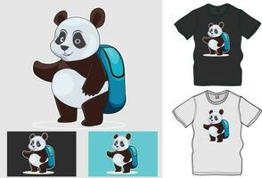 Panda Charakter Vektor Kunst zum zurück zu Schule Tag zurück zu Schule August 15