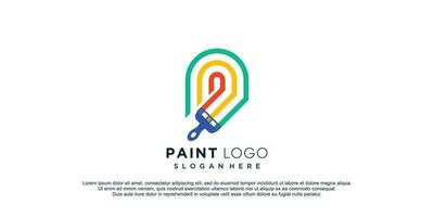 måla logotyp design vektor ikon med kreativ unik aning