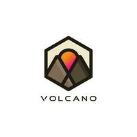 vulkan logotyp design vektor med modern kreativ stil