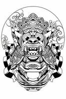 mecha illustration av balinesisk barong mask form vektor