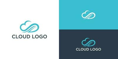 moln eleganta logotyp och ikoner vektor