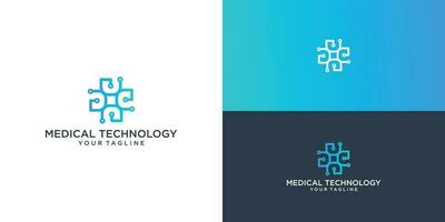 Digital Gesundheit Technologie Logo Symbol vektor